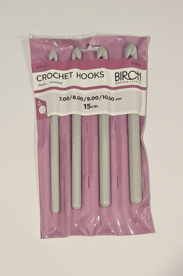 4 Assorted Sizes Plastic Crochet Hooks